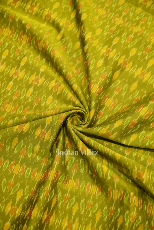Mehendi Green Pochampally Ikat Silk & Cotton (Sico) Fabric