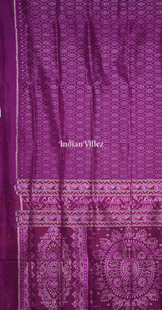 Purple Floral Motif Odisha Ikat Contemporary Designer Silk Saree 
