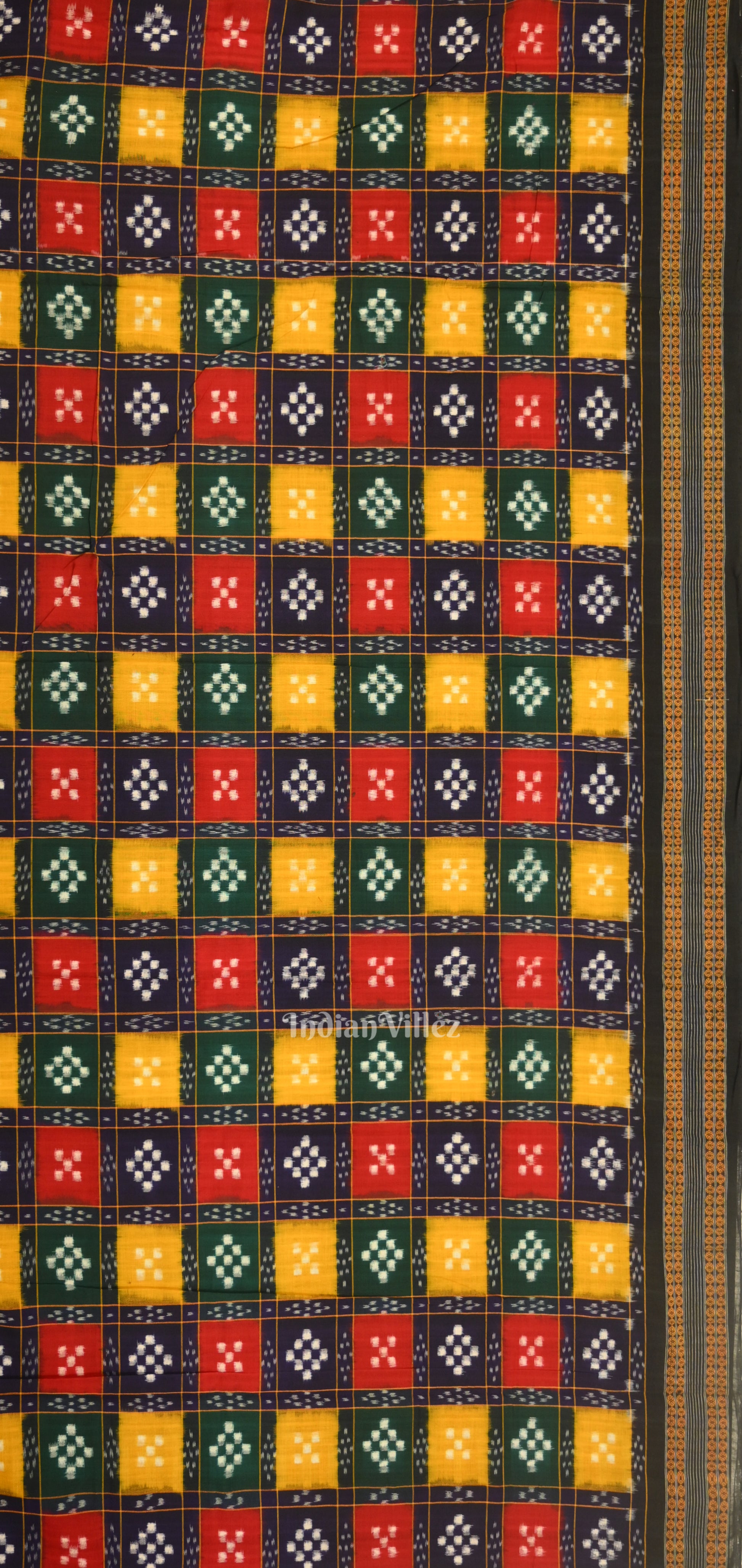 Multi Color Pasapali Odisha Ikat Sambalpuri Dress Set & Dupatta