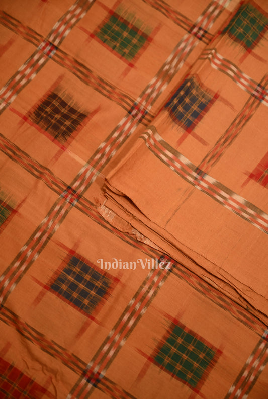 Orange Ashwini Odisha Ikat Sambalpuri Cotton Fabric