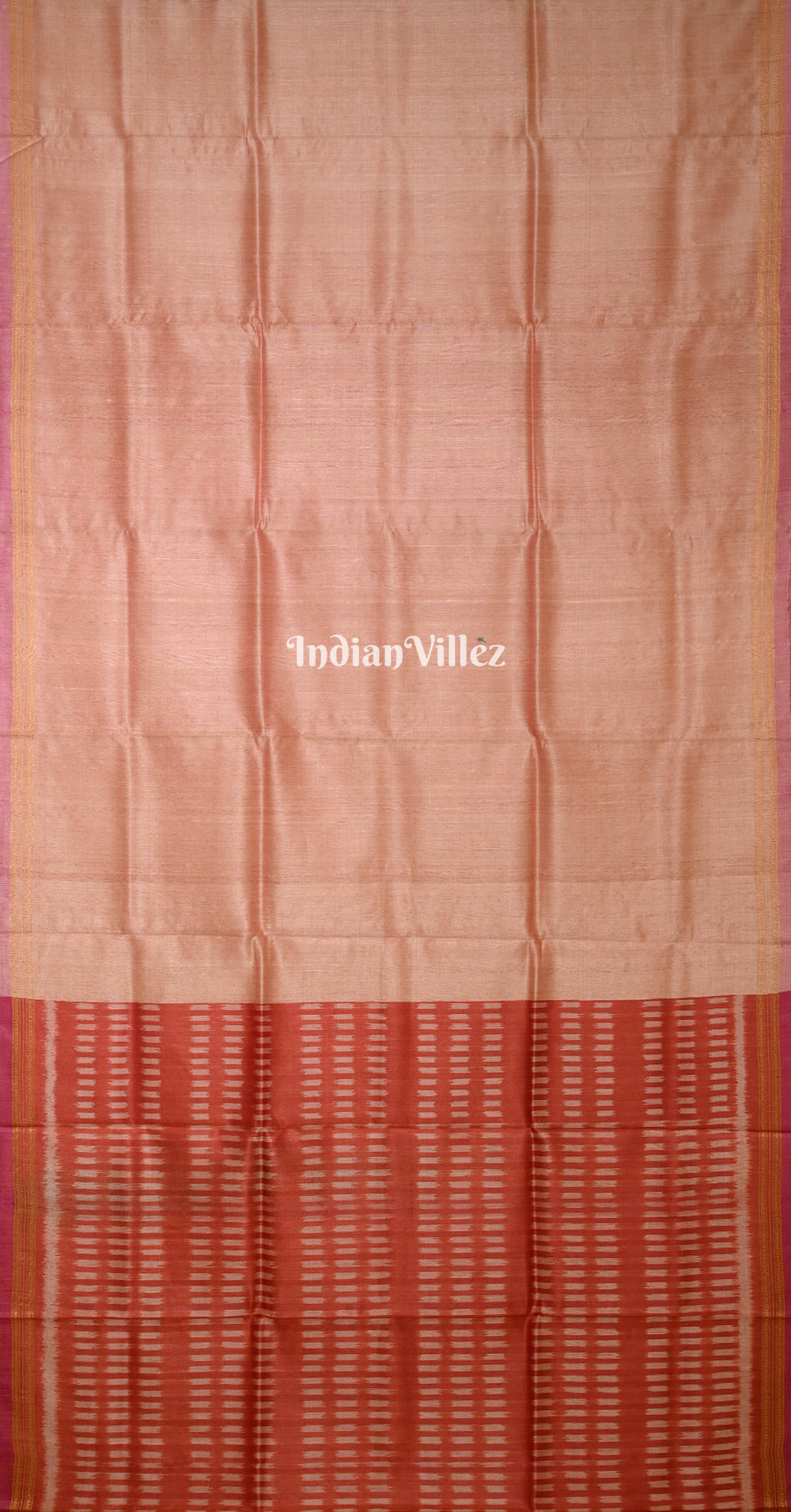 Beige Maroon Gopalpur Tussar Silk Saree