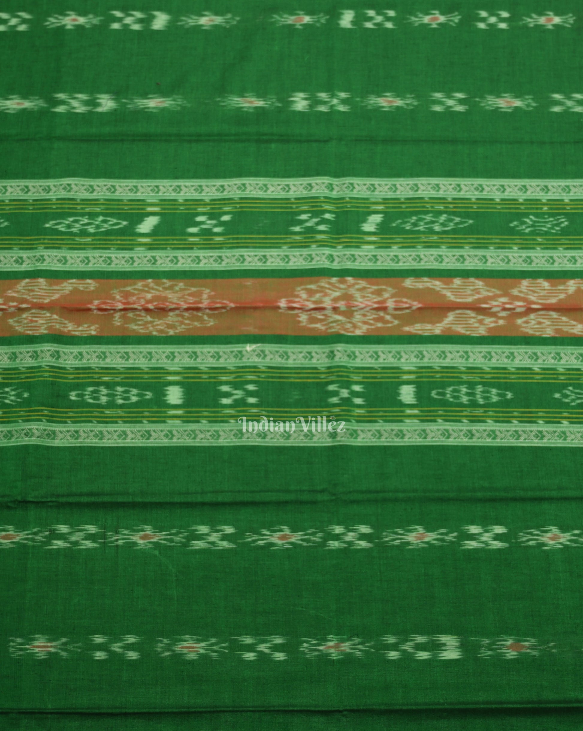 Forest Green Pink Pasapali Sambalpuri Cotton Dress set with Dupatta 
