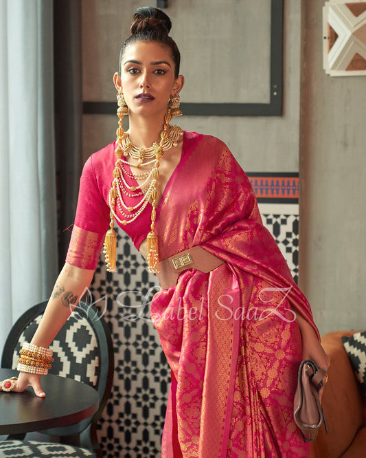 Maroon Two tone kanjivaram Silk Saree 