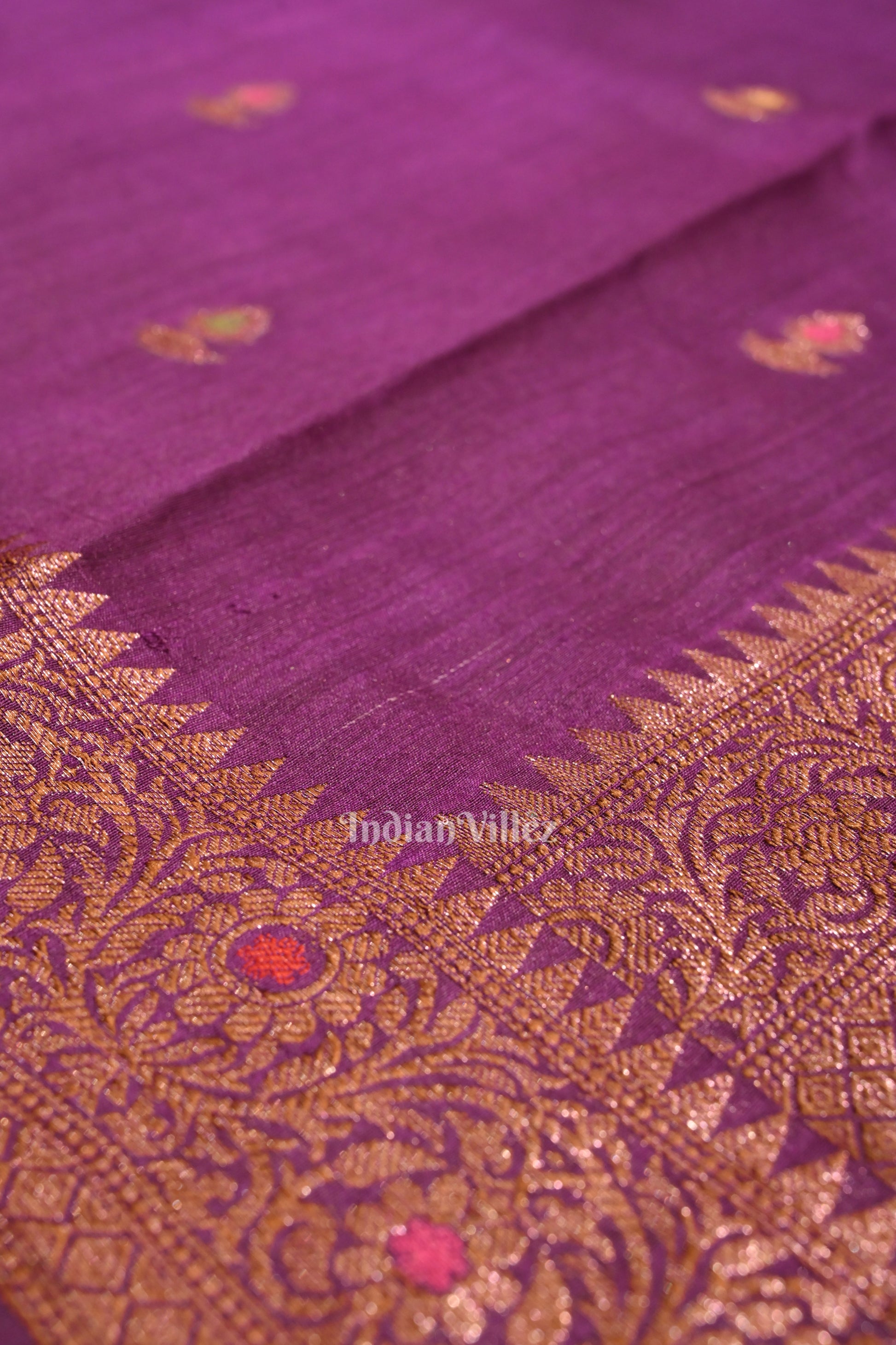  Purple Tussar Banarasi Saree 