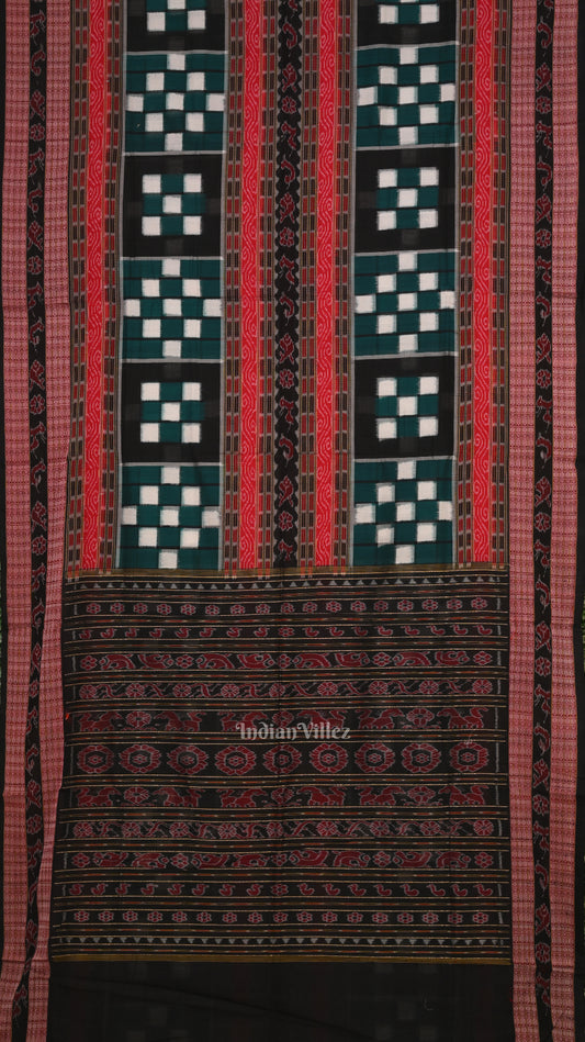 Multi Color Odisha Sambalpuri Pure Cotton  Pasapali Saree