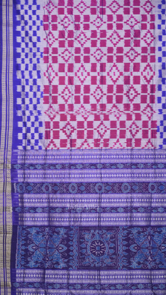 Purple Dual Tone Pasapali Sambalpuri Silk Saree