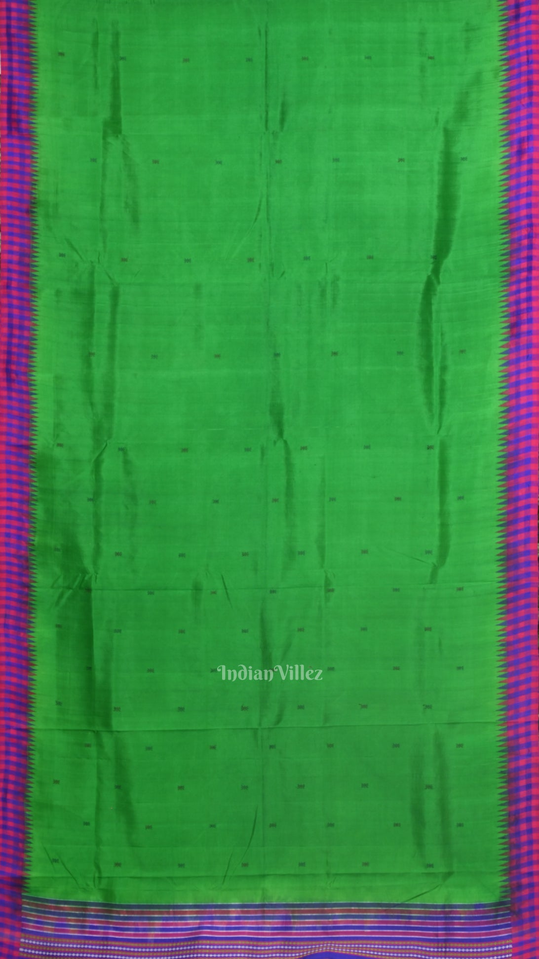 Green Single Palla Odisha Handloom Berhampuri Silk Saree