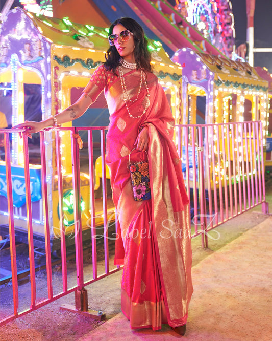 Red Pure katan Banarasi Saree 