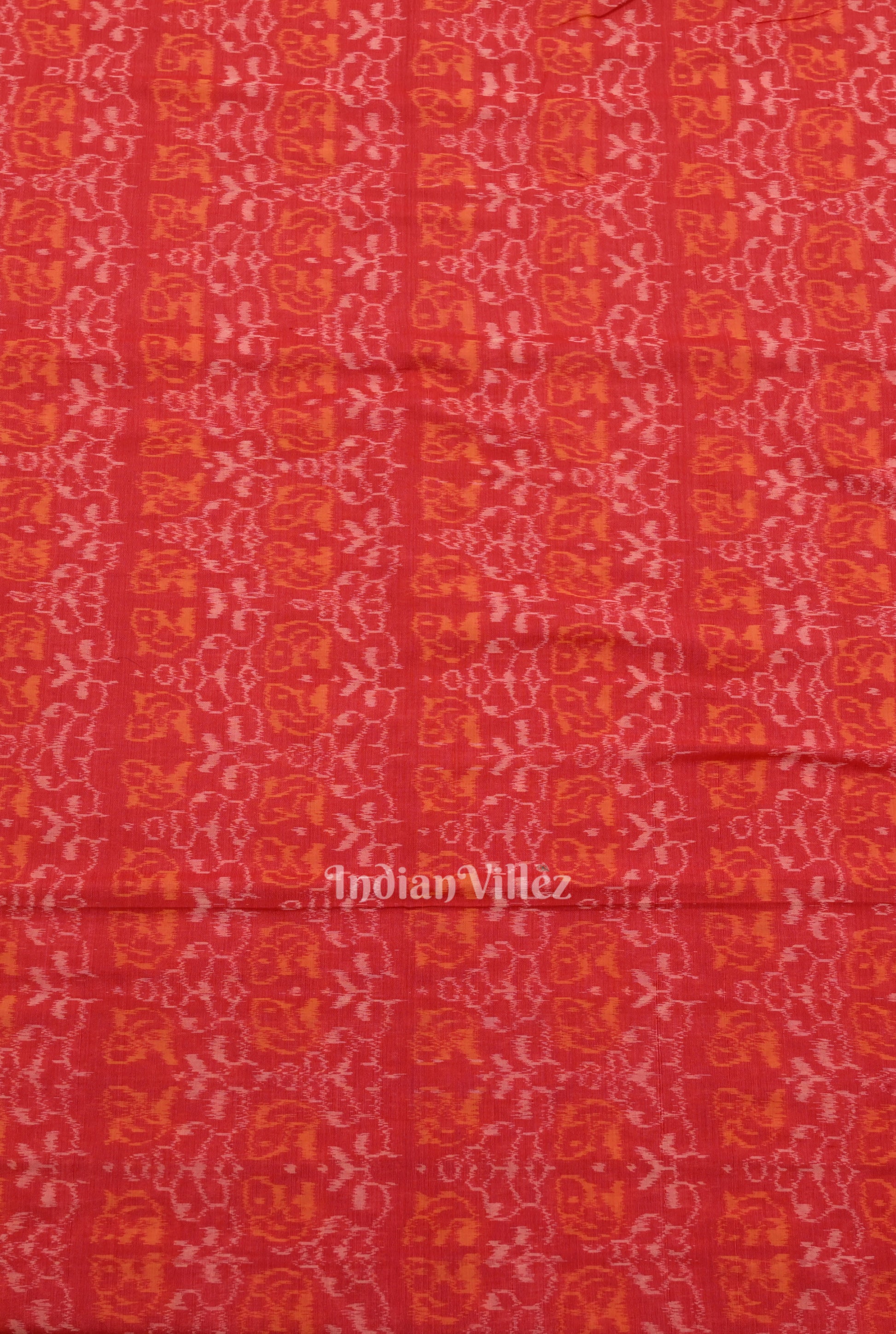 Pink Tribal Theme Sambalpuri Ikat Cotton Fabric