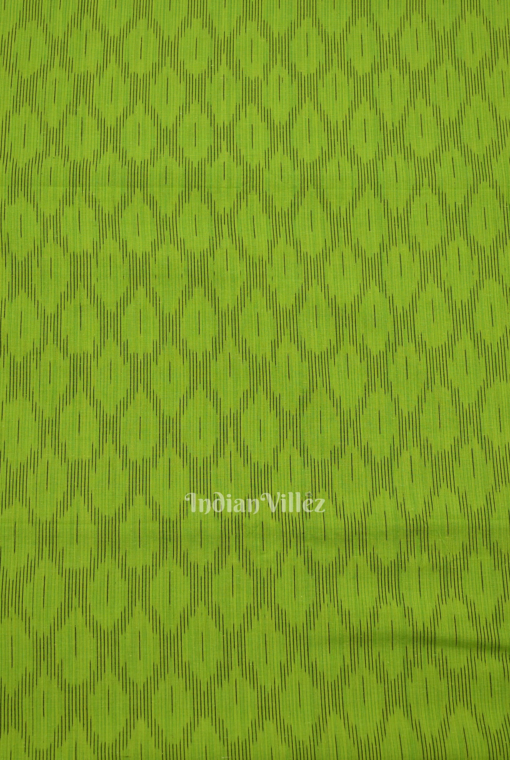 Dark Parrot Green Pochampally Ikat Cotton Fabric