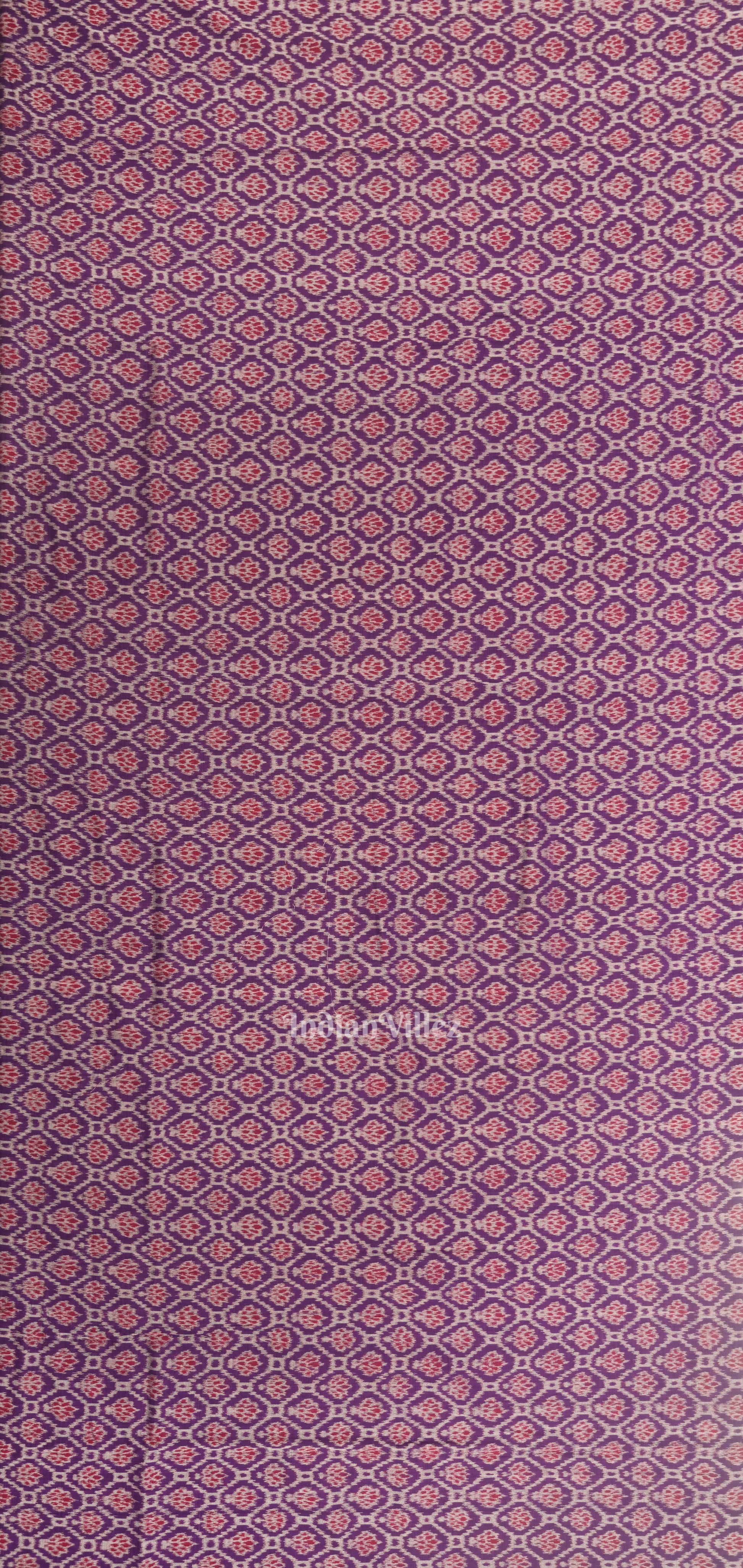 Violet Red Odisha Ikat Sambalpuri Dress Set & Dupatta 