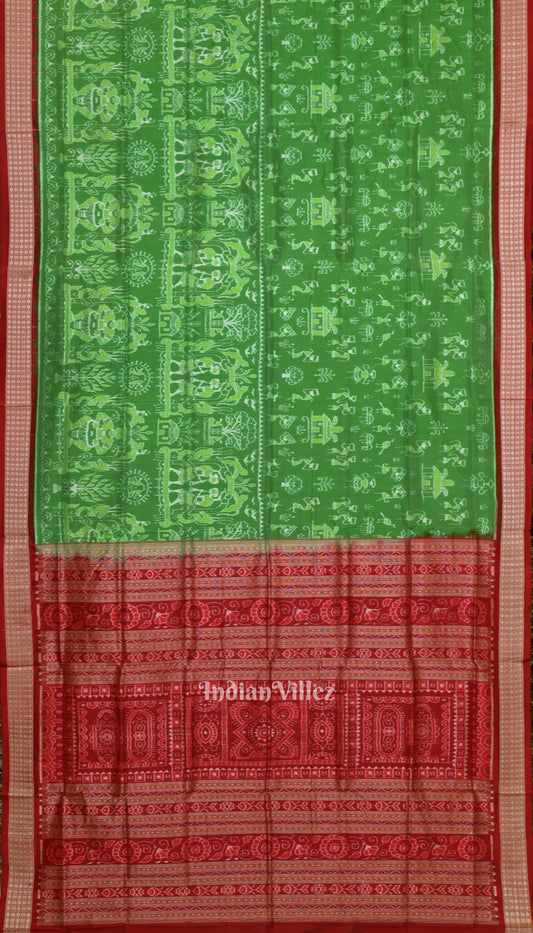 Green Odisha Ikat Tribal Exclusive Sambalpuri Silk Patta Saree