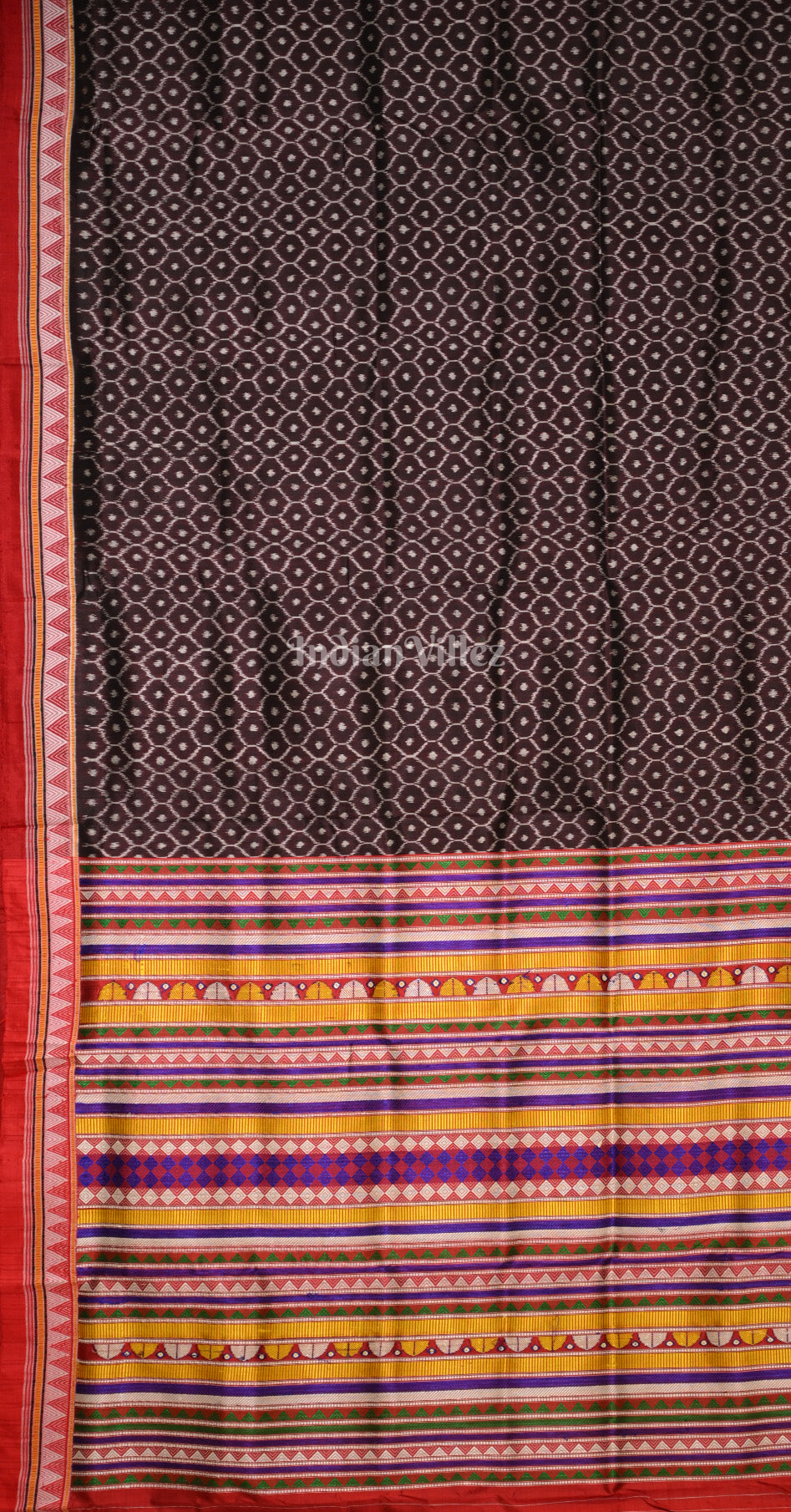 Coffee Dongria Border & Anchal Contemporary Silk Saree 