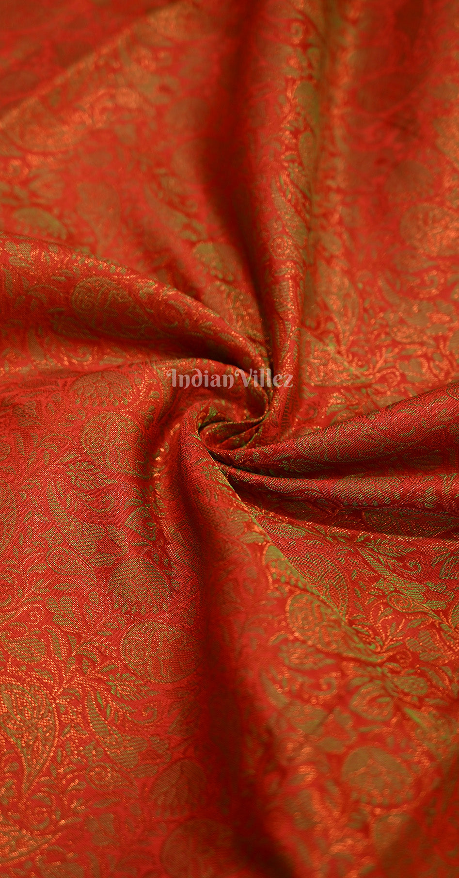 Red Magenta Pink Floral Design Kanjivaram Silk Saree with Brocade Work 