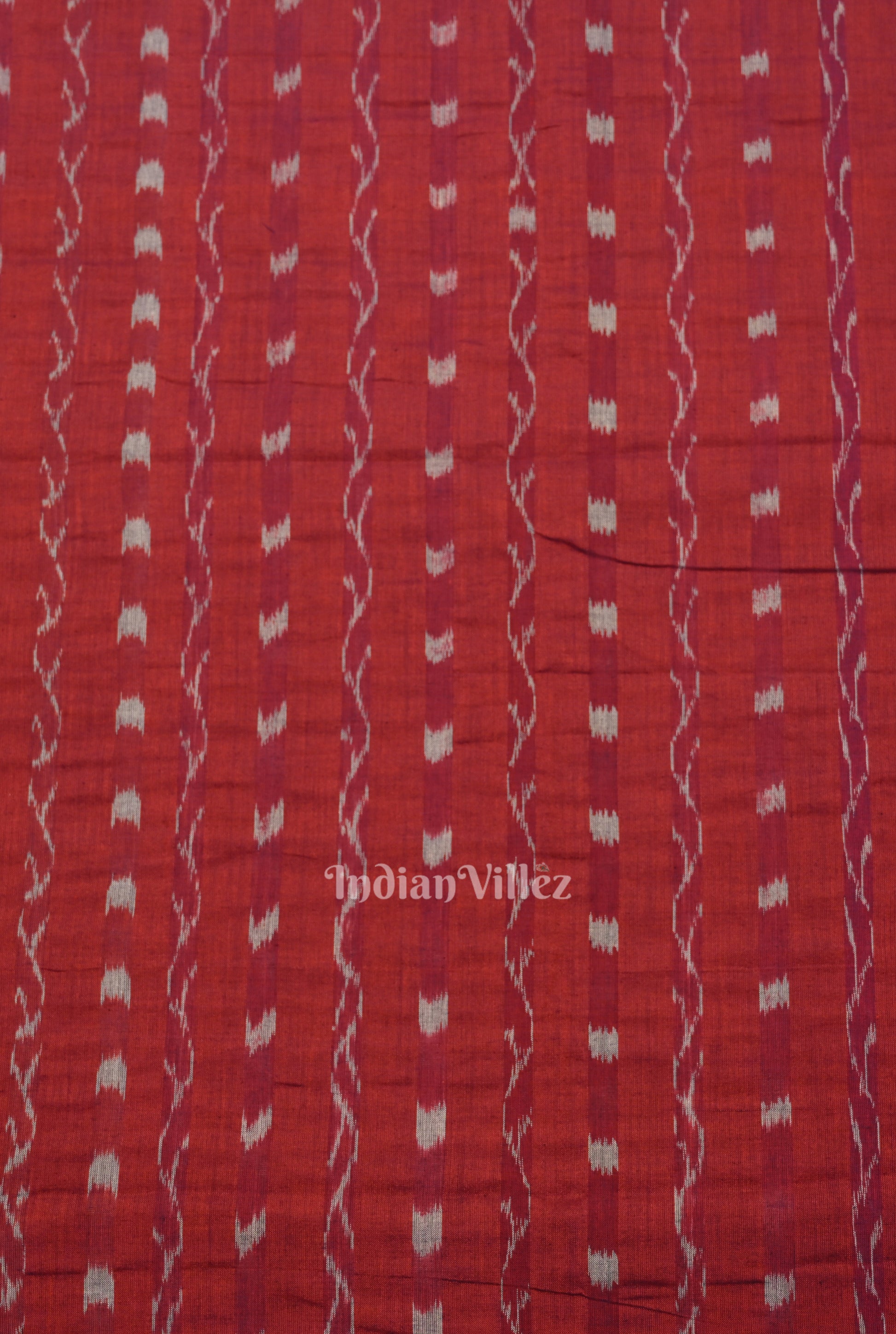Purple Wine Tipa Design Sambalpuri Ikat Cotton Fabric 