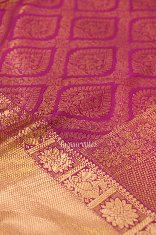Magenta Pure Kanjivaram Silk Saree