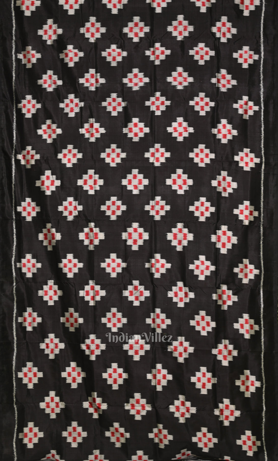 Black Red Pasapali Odisha Ikat Contemporary Designer Silk Saree