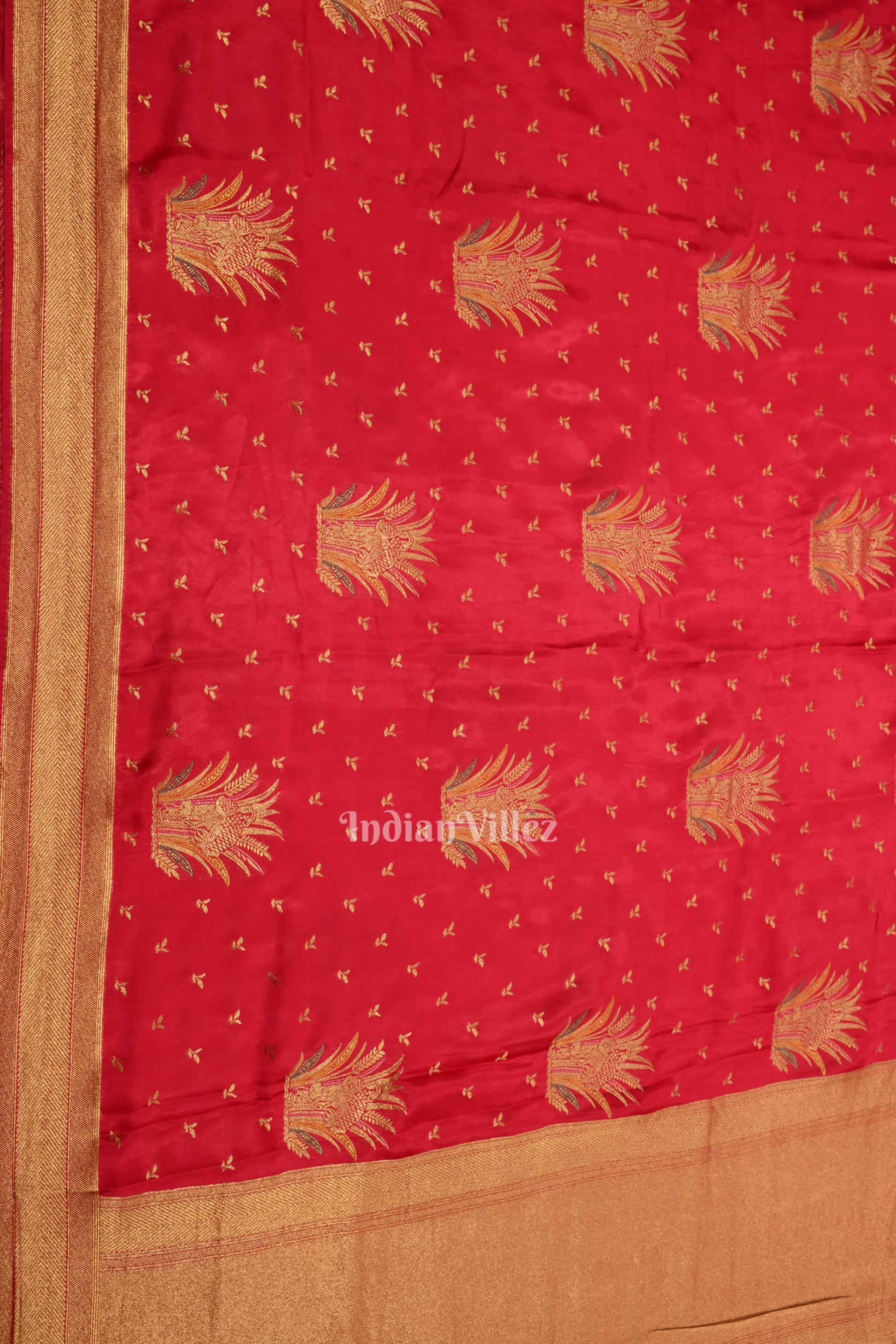 Bright Pink Mashru Satin Satin Silk Banarasi Saree