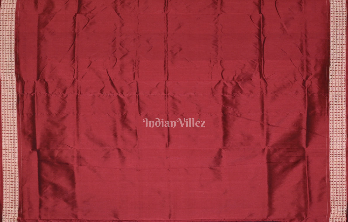 Royal Blue Red Tribal Theme Odisha Ikat Sambalpuri Silk Saree