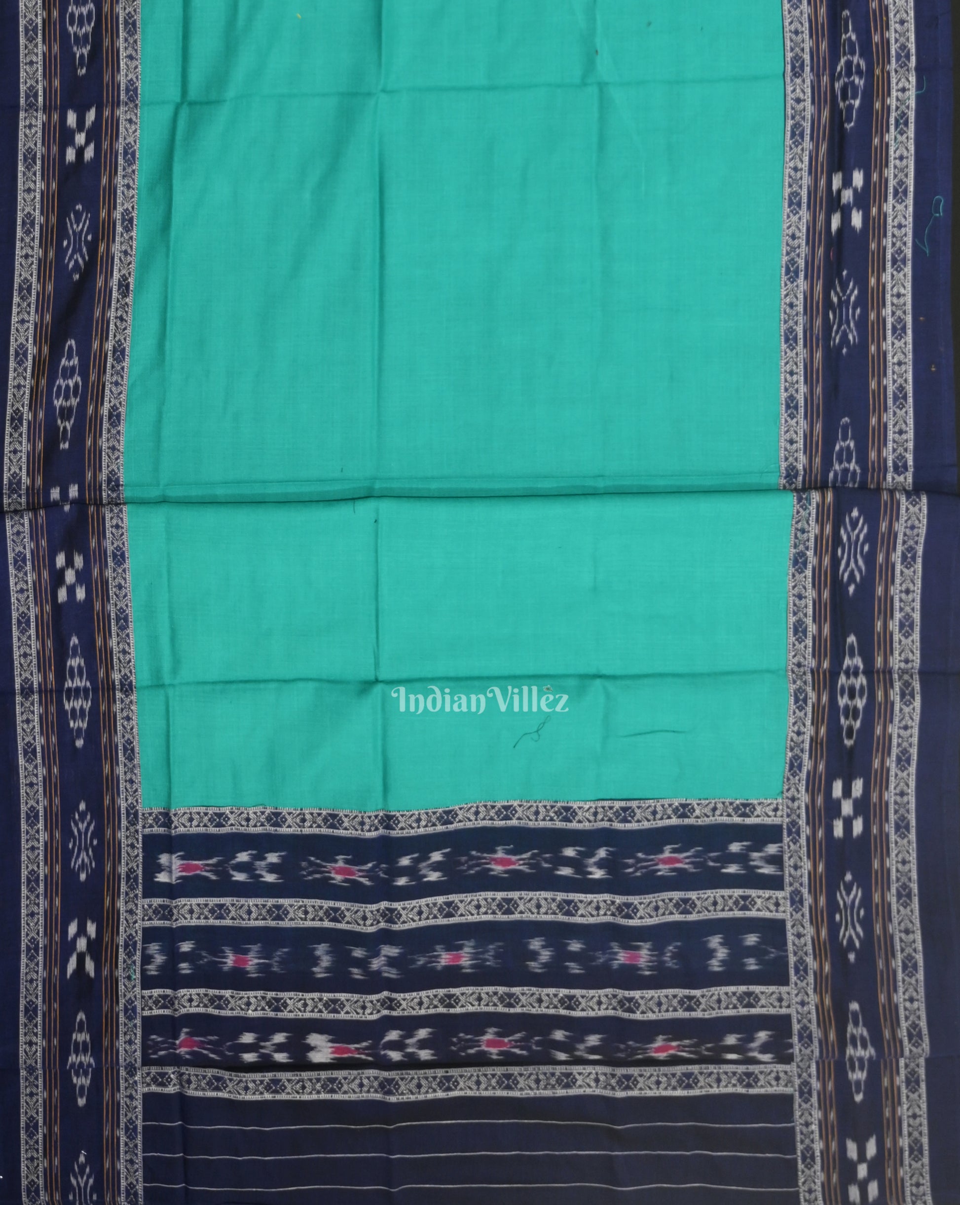  Blue Green Pasapali Sambalpuri Cotton Dress set with Dupatta