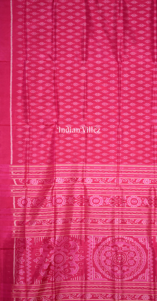 Rani Pink Mayur Chandrika Odisha Ikat Sambalpuri Silk Saree