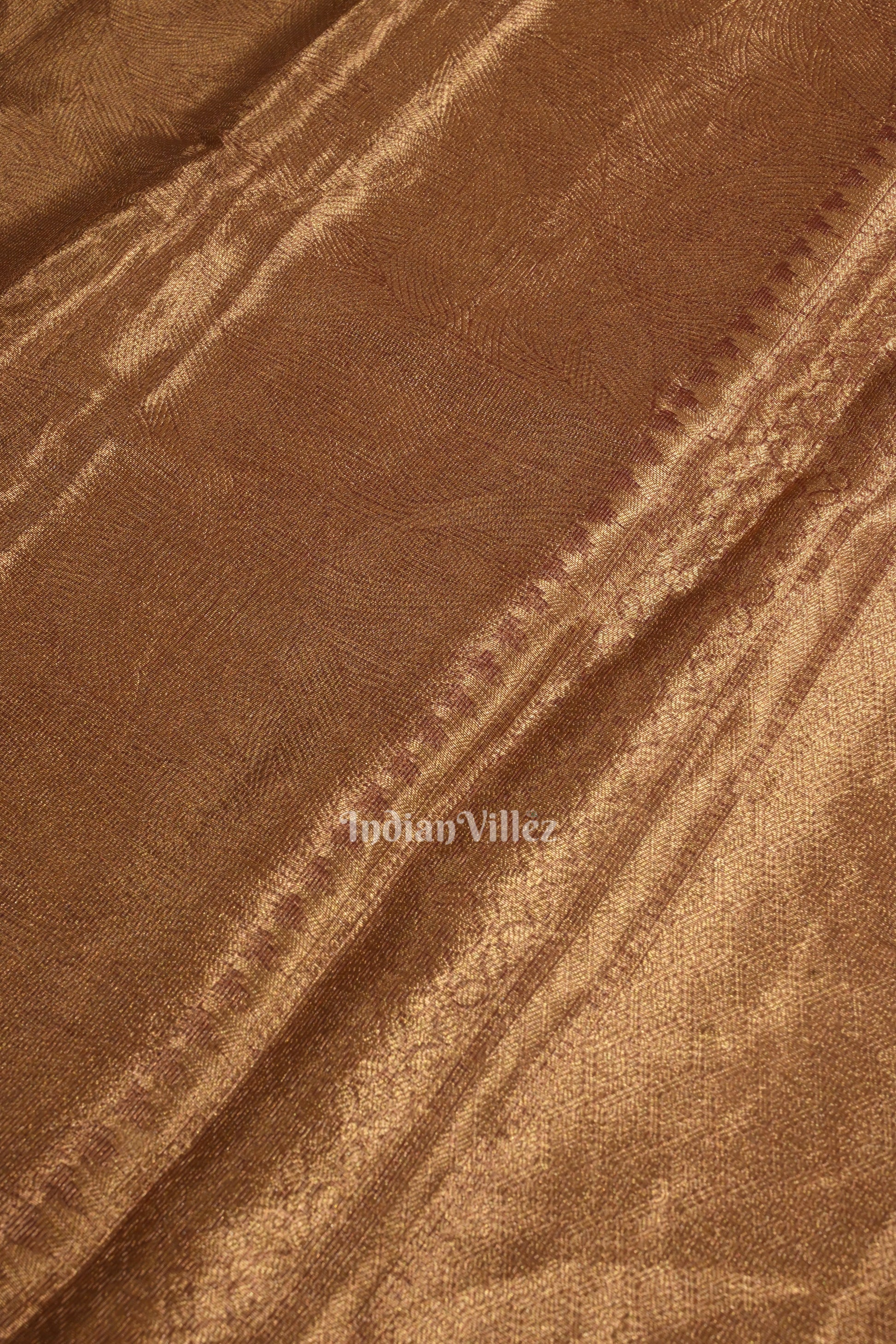 Golden & Violet Shimmer Brocade Banarasi Tissue Saree 