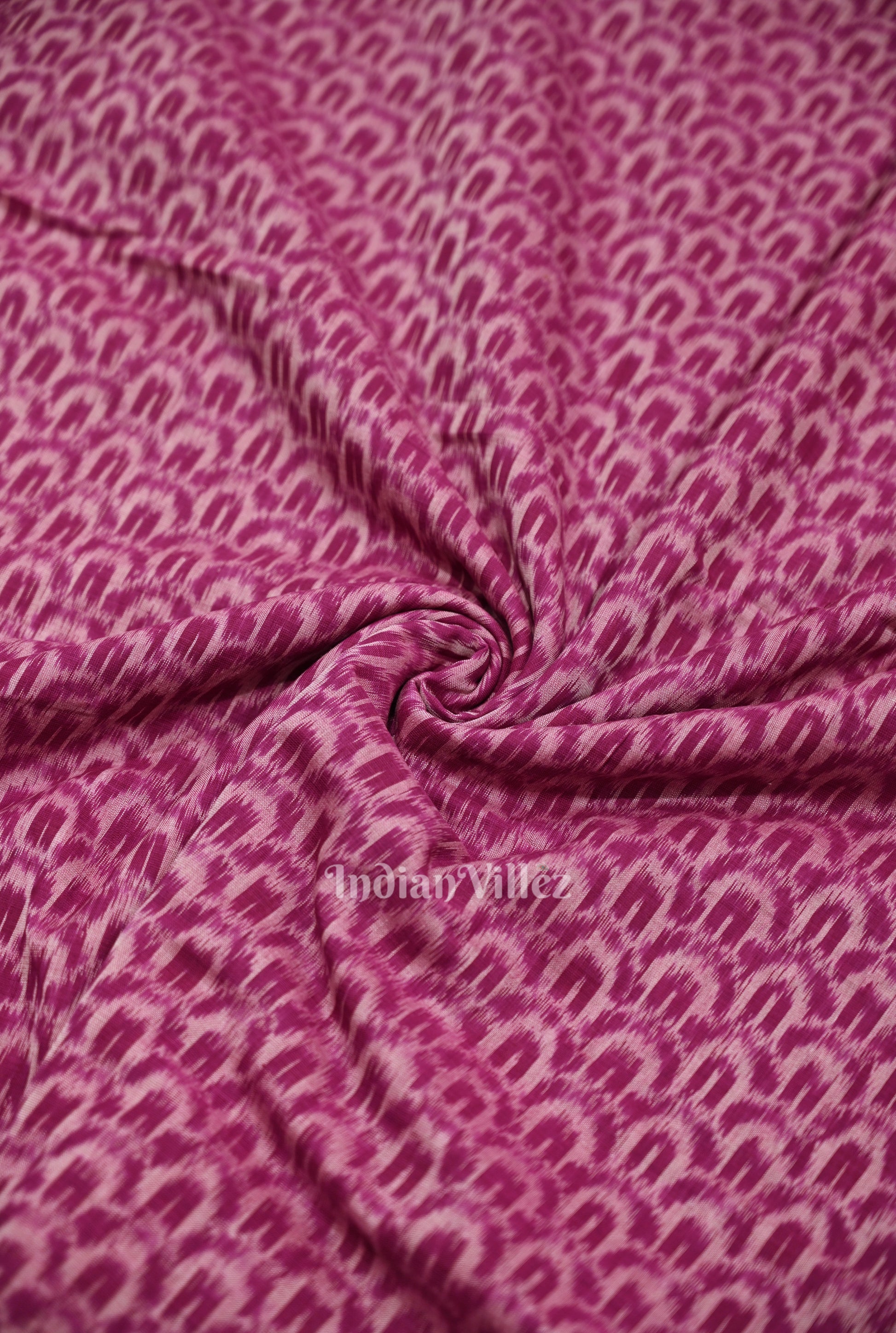 Magenta Pink Sambalpuri Odisha Ikat Cotton Fabric 