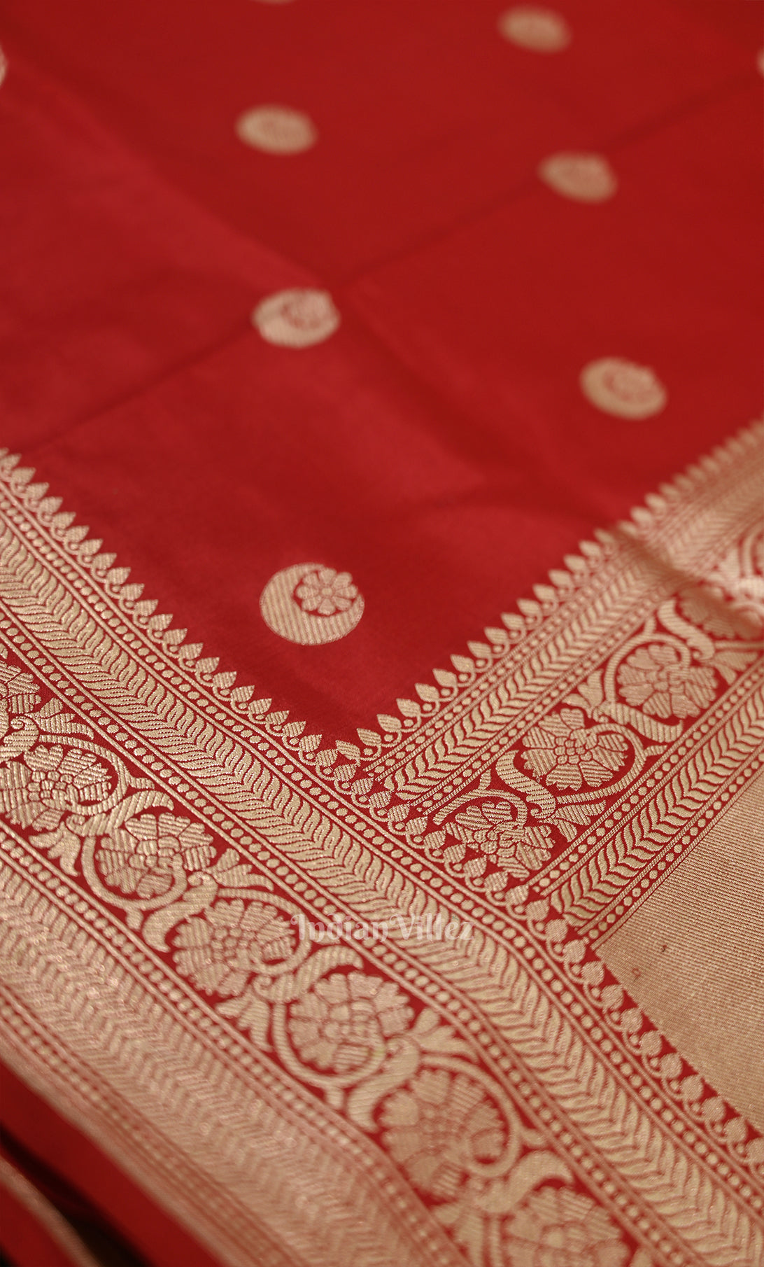 Sonakshi Sinha Red Pure Katan Silk Chand Tara Banarasi Saree