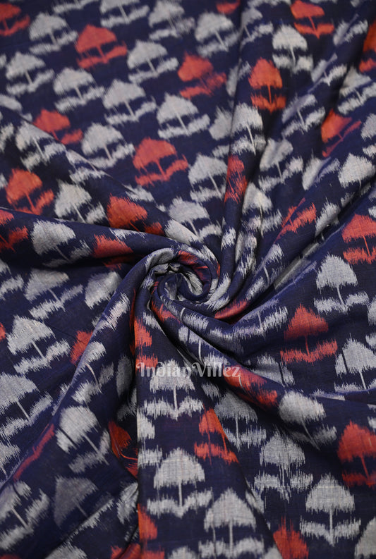 Blue Sambalpuri Odisha Ikat Cotton Fabric