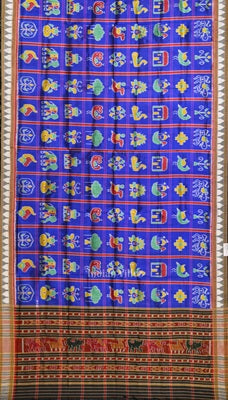 Blue Nabakothi Odisha Handloom Silk Dupatta