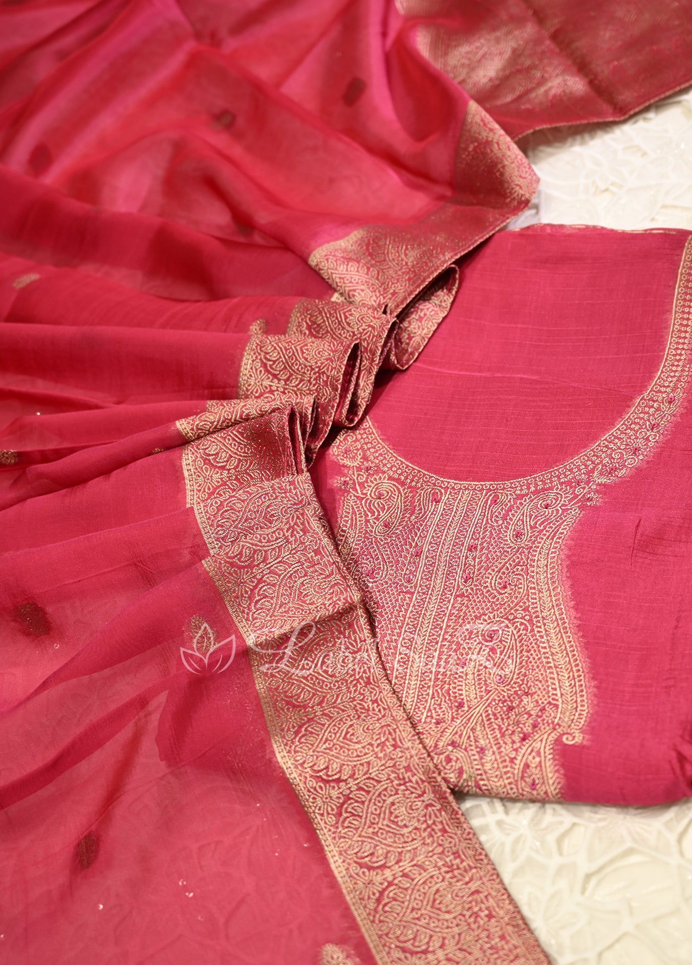 Rani Pink Unstitched Salwar Suit 