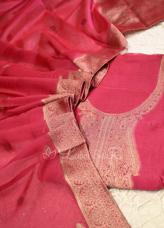Rani Pink Unstitched Salwar Suit 