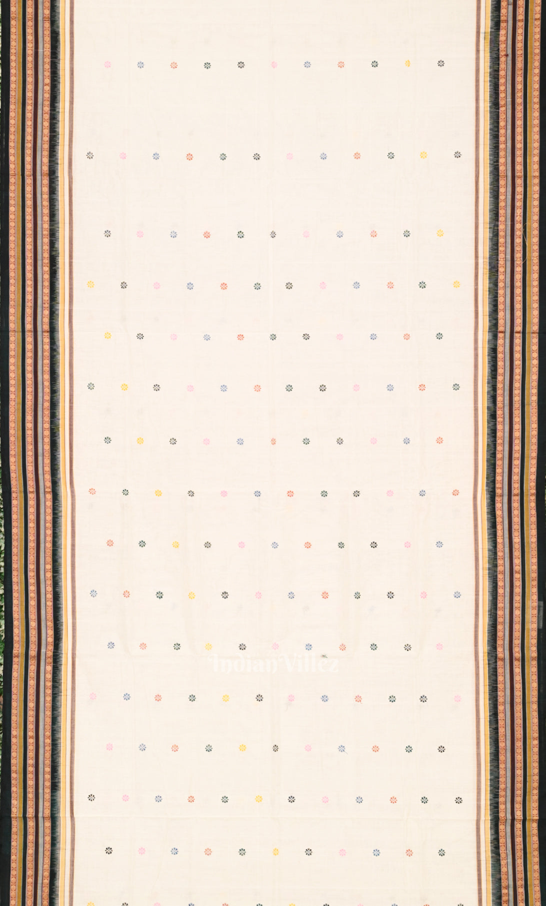 White Bottle Green Dolabedi Sambalpuri Ikat Cotton Saree