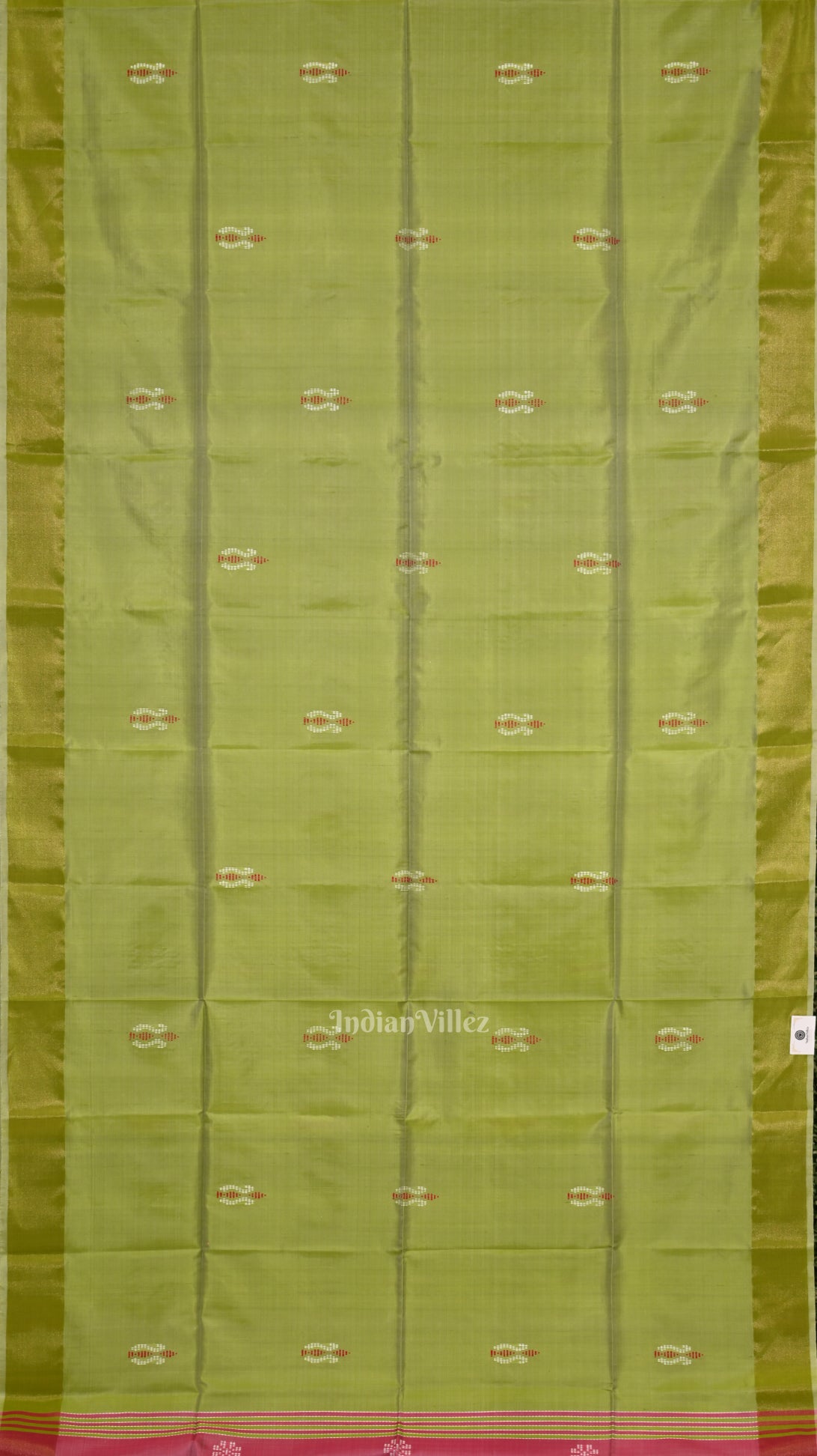 Green Pink Pure Bishnupuri Silk Saree with Budha Tissue Anchal 