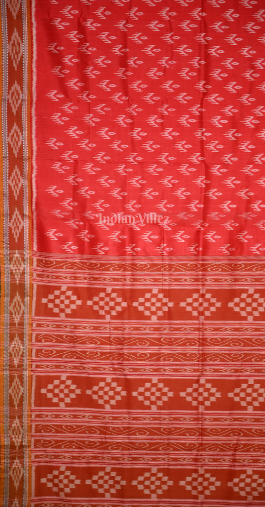 Red Maroon Mayur Chandrika Odisha Ikat Khandua Silk Saree