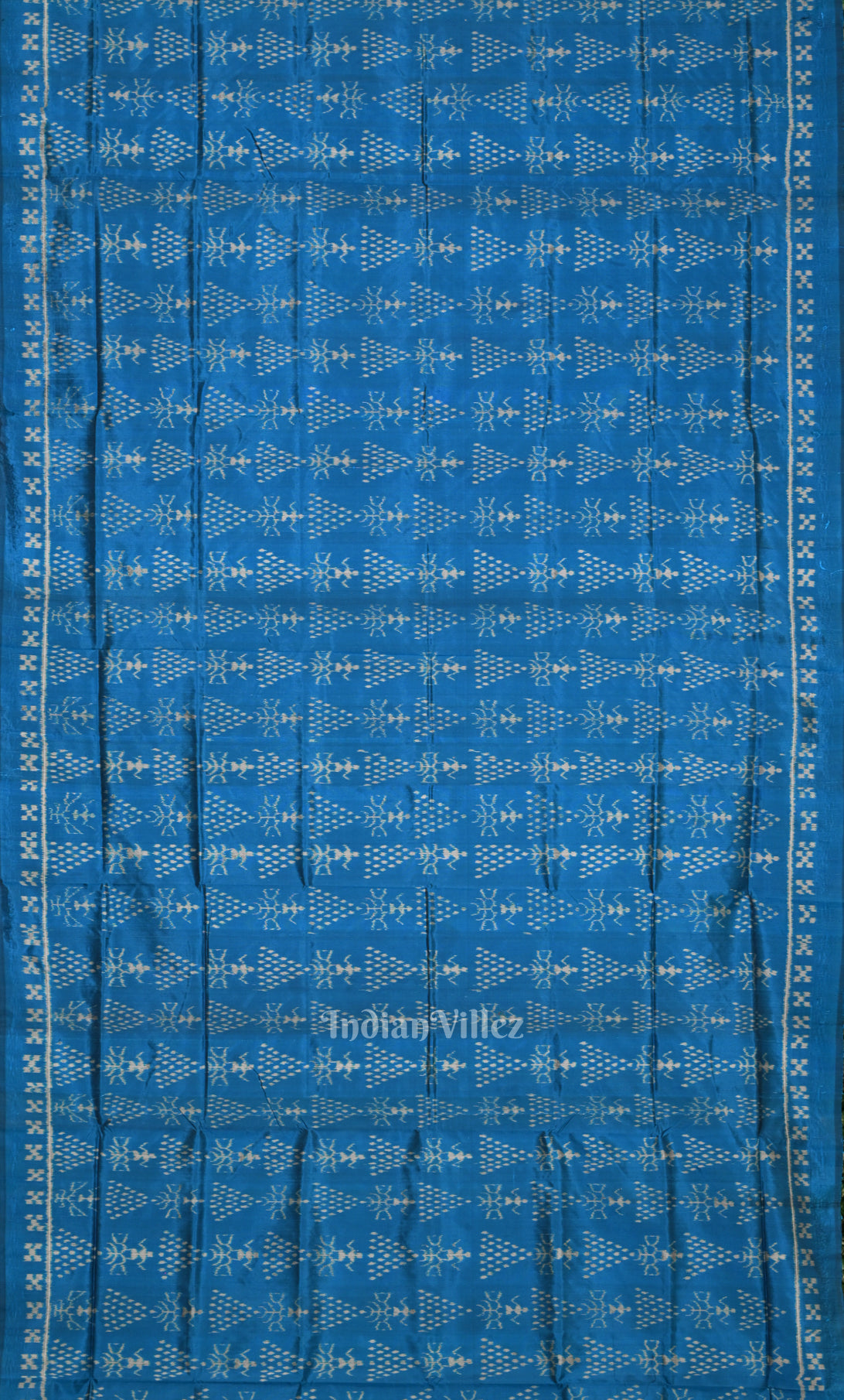 Blue Tribal Theme Odisha Ikat Contemporary Designer Saree