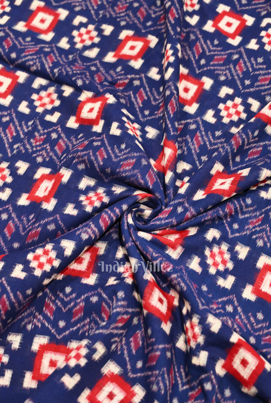 Blue Pasapali Sambalpuri Odisha Ikat Cotton Fabric 