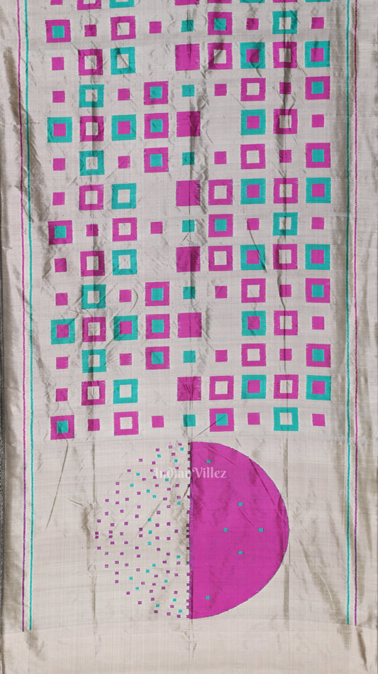 Gray Odisha Ikat Contemporary Designer Saree 