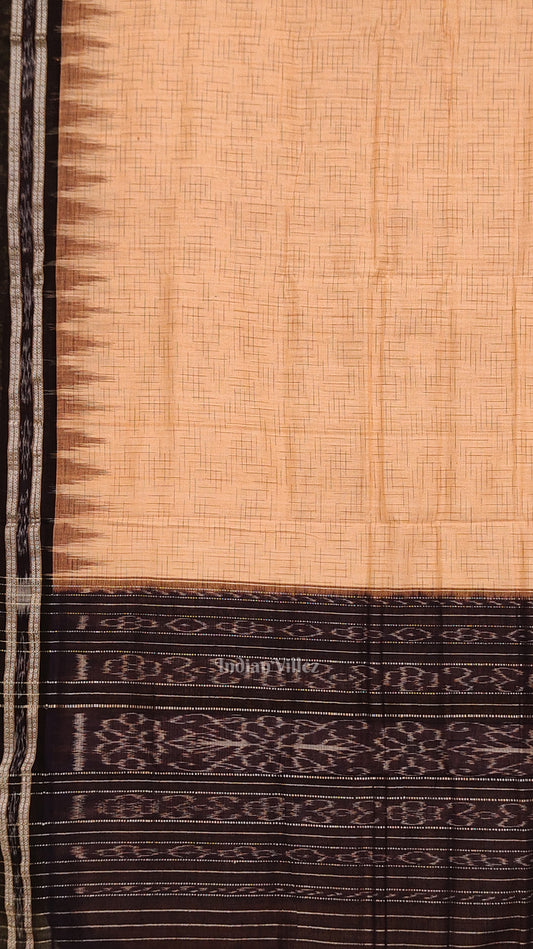 Peach Colour Jharana Maniabandha Cotton Saree