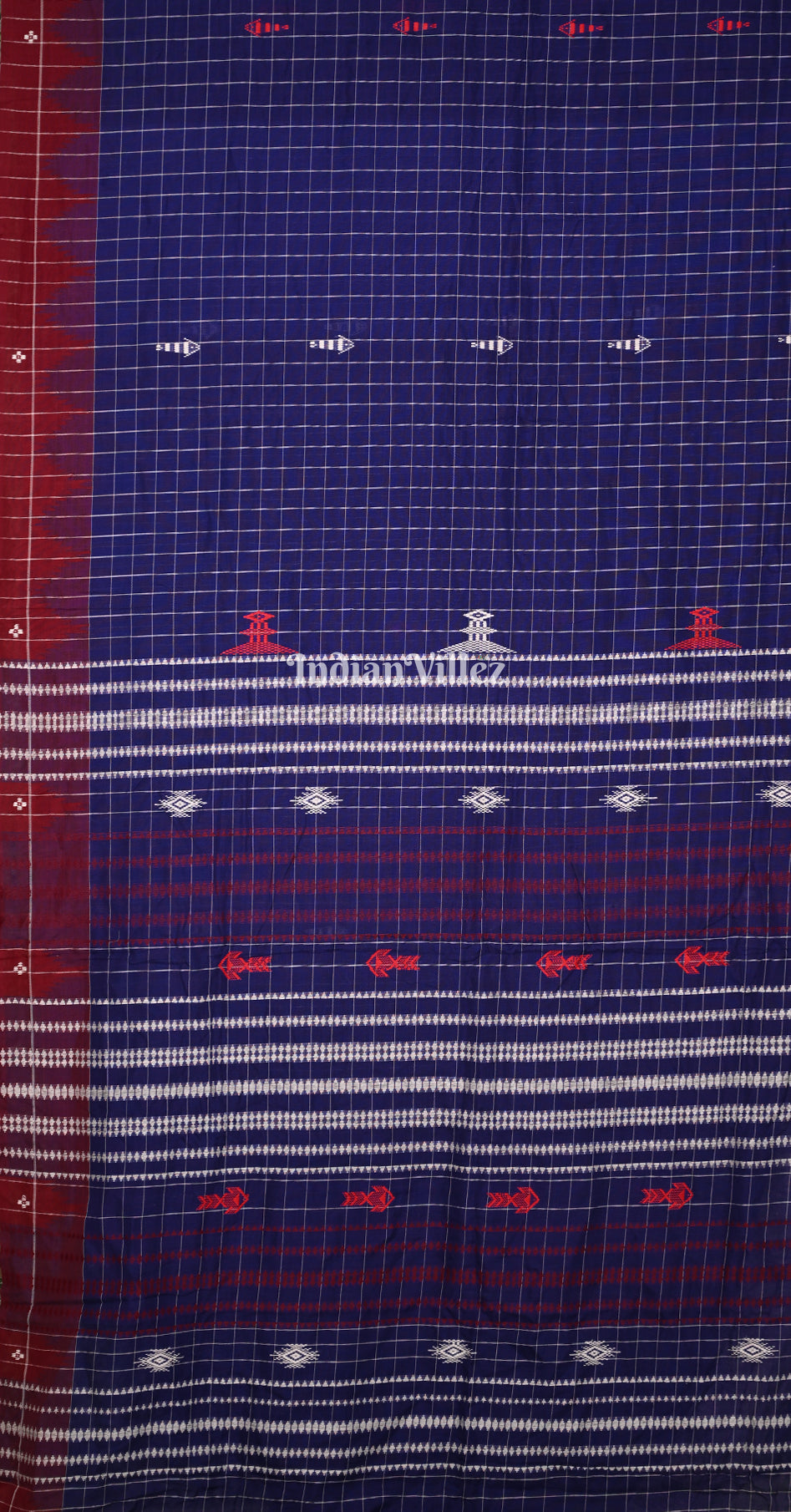 Blue Odisha Handloom Natural Dye Kotpad Tussar Saree