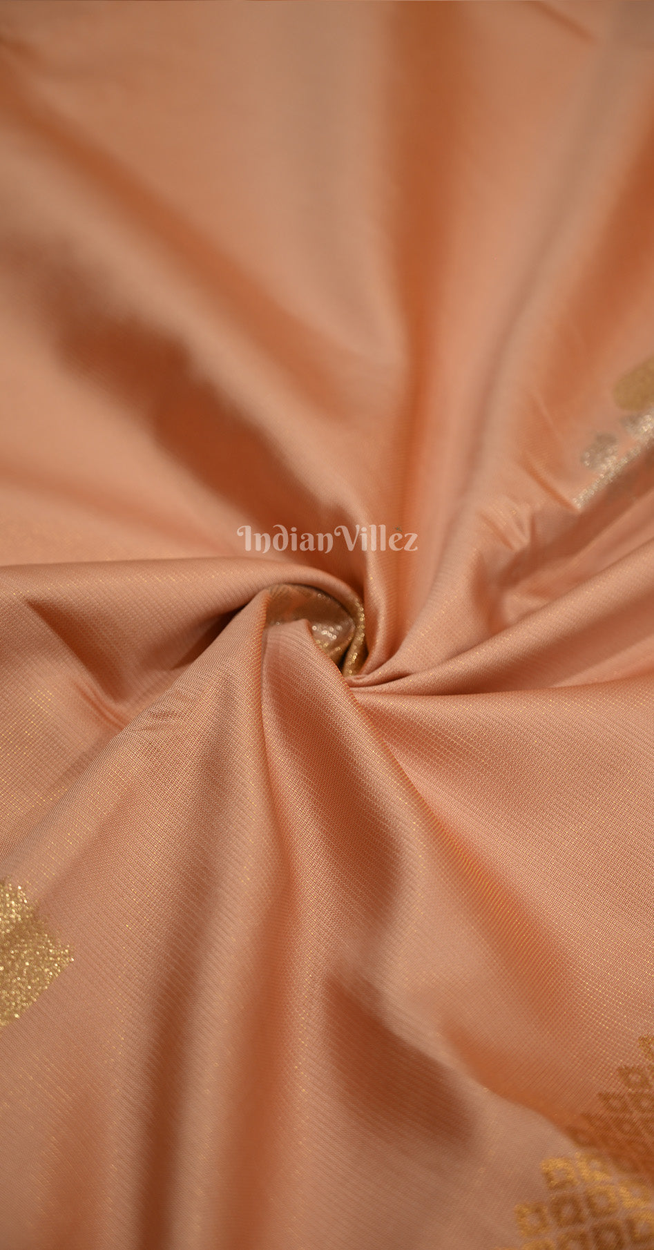 Peach Kanjivaram Silk Saree with Brocade Pallu