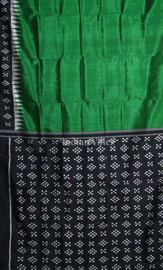 Green Black Contemporary Designer Silk Saree with Pasapali Anchal