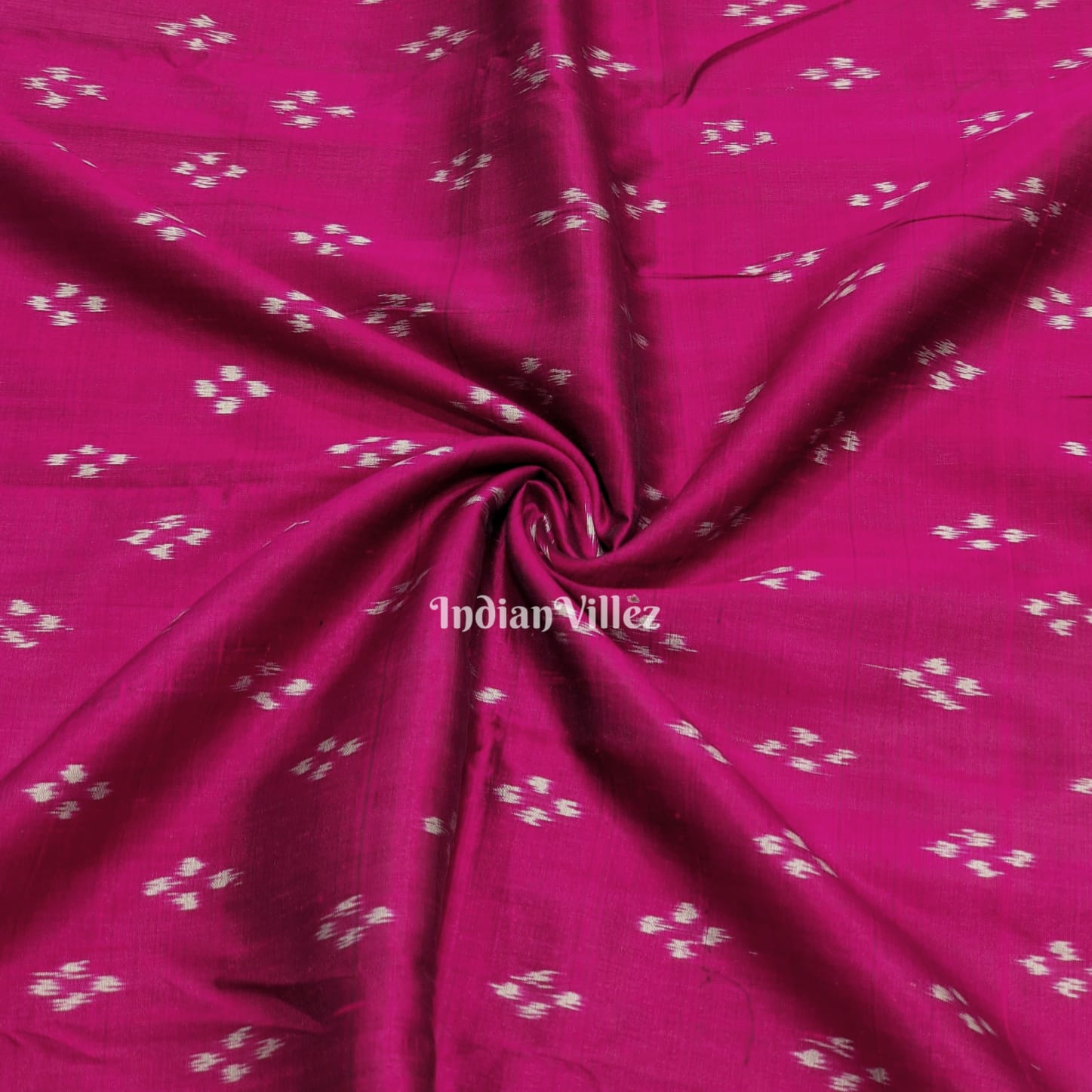 Magenta Sambalpuri Ikat Silk Fabric