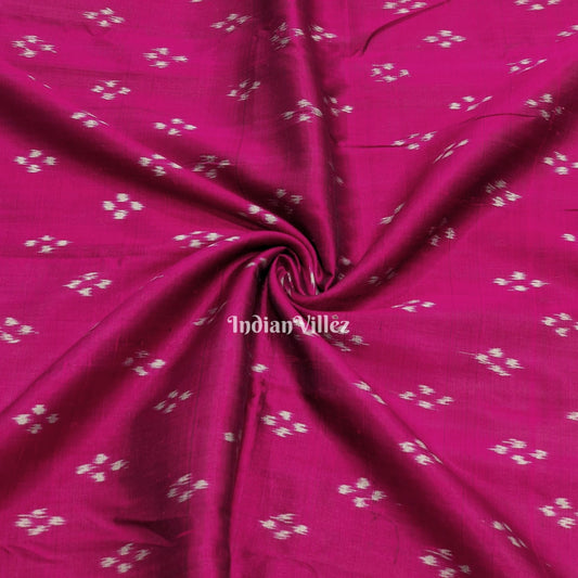Magenta Sambalpuri Ikat Silk Fabric