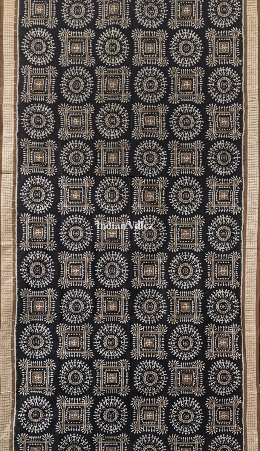 Black Mehendi Odisha Ikat Pure Sambalpuri Silk Saree