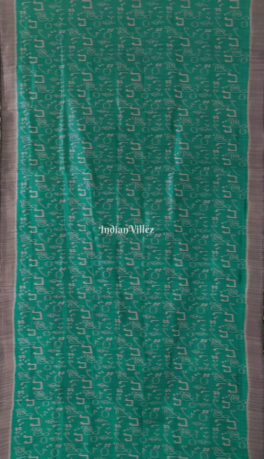 Rama Green Musical Instruments Odisha Ikat Contemporary Silk Saree