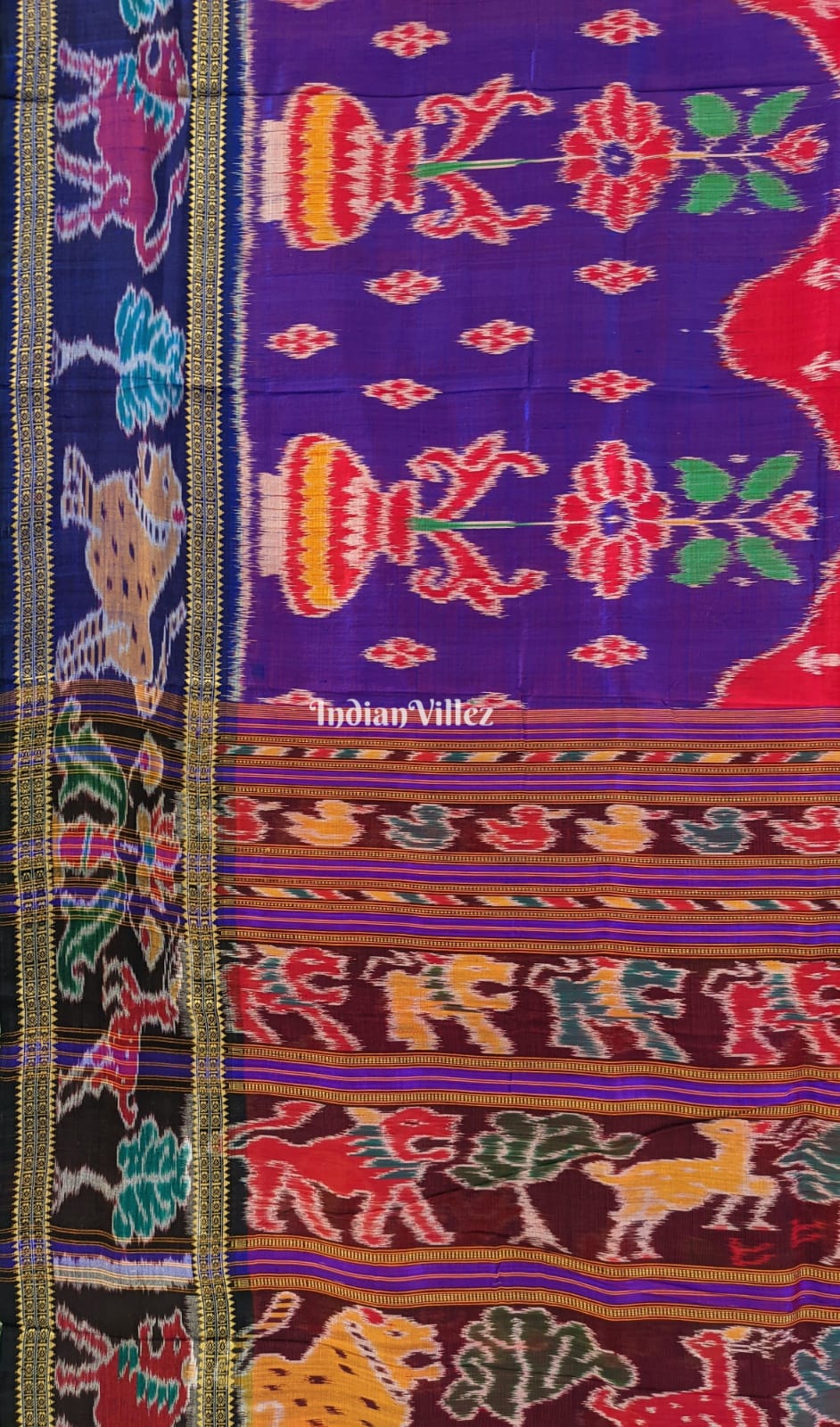 Multicolored Odisha Handloom Khandua Silk Saree