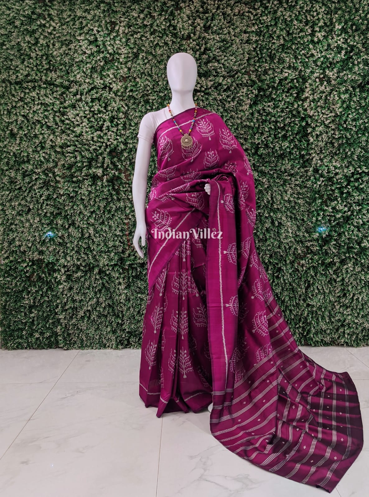 Magenta Odisha Ikat Contemporary Silk Saree