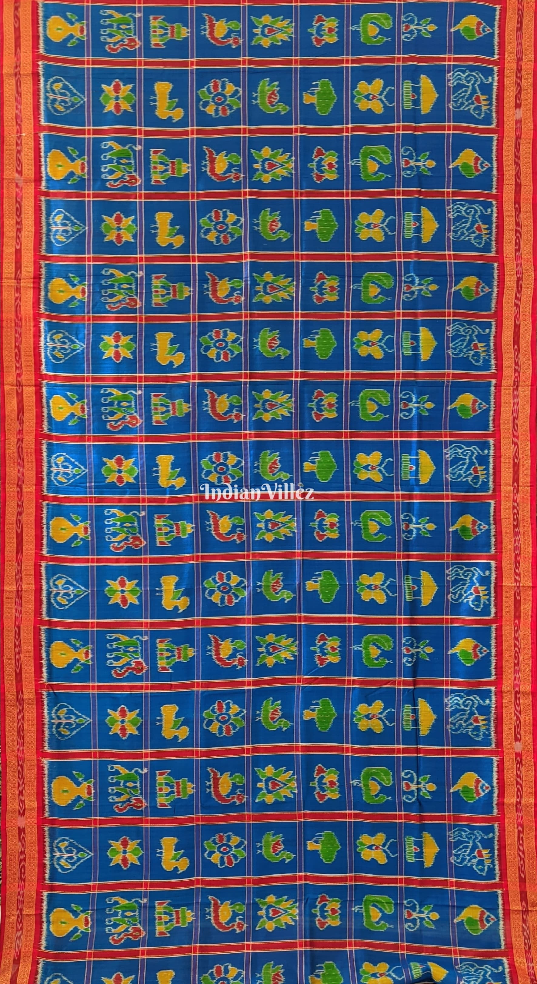 Copper Sulphate Nabakothi With Doli Barat Theme Khandua Silk Saree