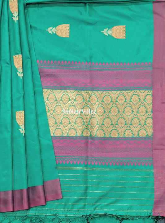 Sea Green Pure Banarasi Katan Silk Saree